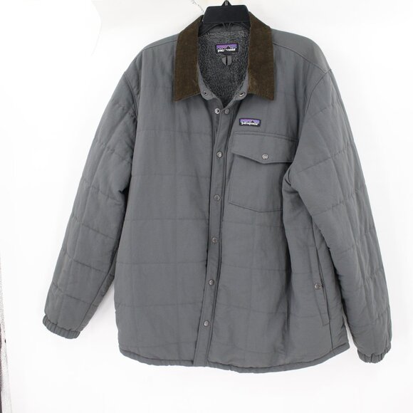 Patagonia Other - Patagonia Shirt Jacket Men XL Isthmus Quilted Snap Sherpa lined Nylon Forge gray
